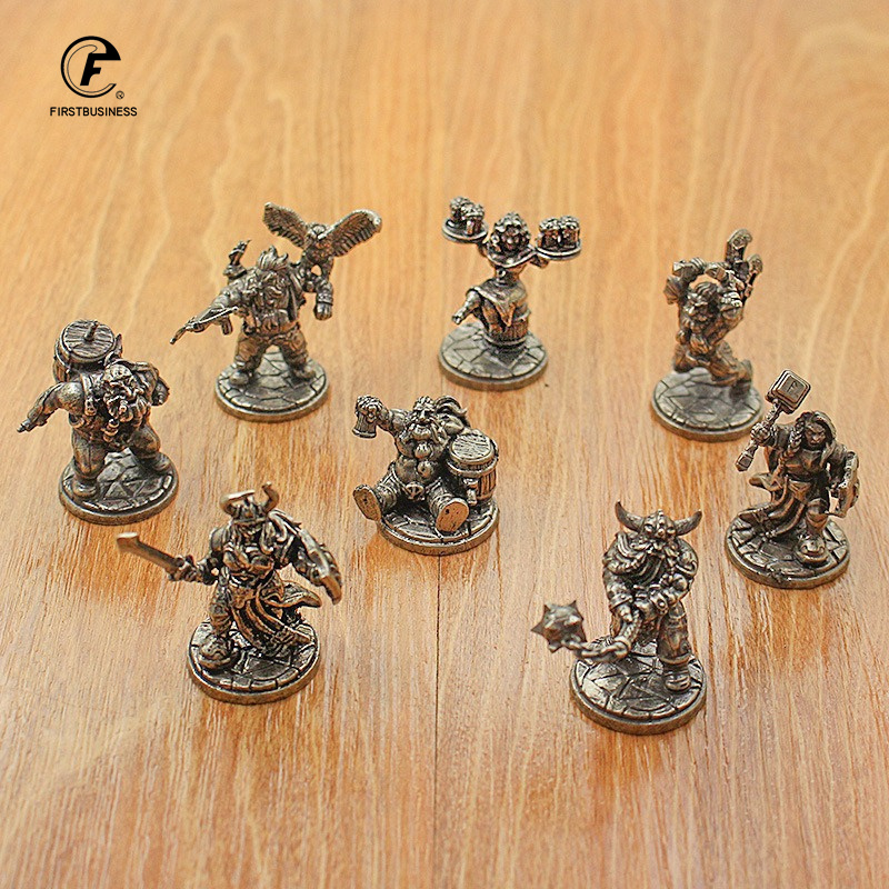 Board Game Vintage - Vintage Beyaz Pirinç Minyatür Cüce Savaşçı