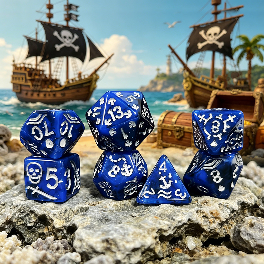 Board Game Pirates - 7 adet/takım korsan denizcilik temalı zar
