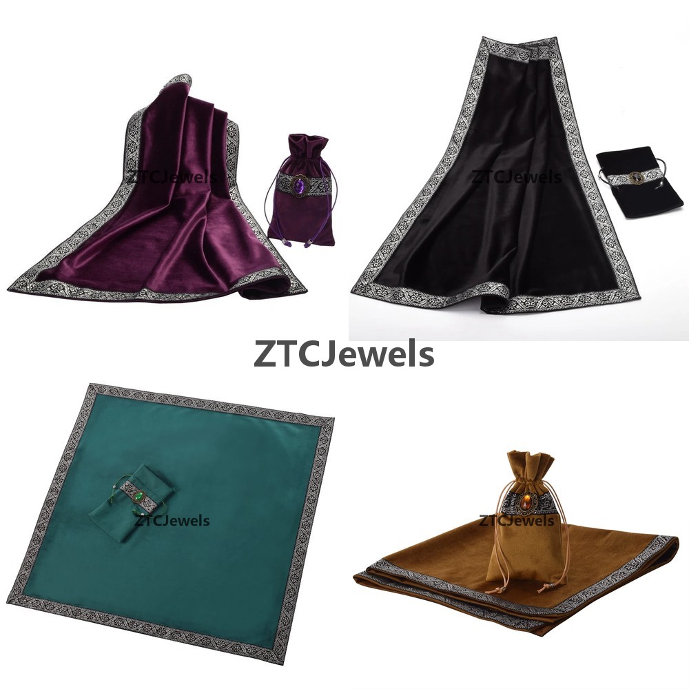 Board Game Table - Kadife Tarot Masa Örtüsü Çantalı Wicca