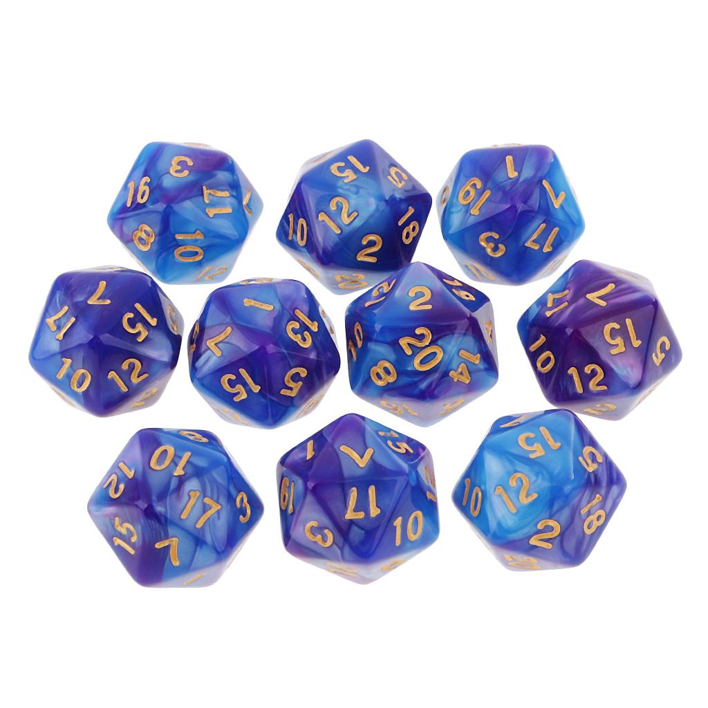 Board Game Arena - 10 adet Çokyüzlü 20 Taraflı Zar