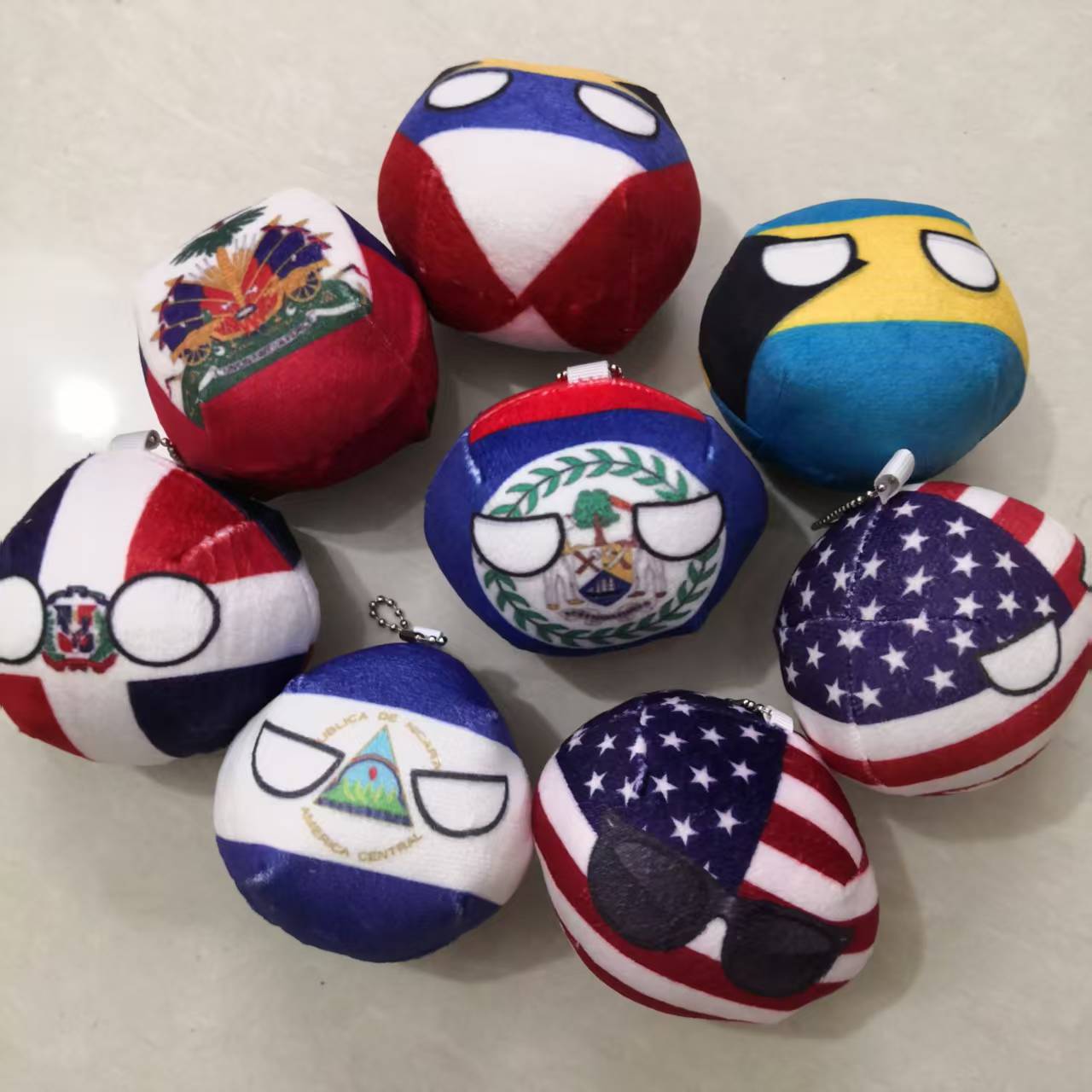 Board Game Jamaica - Countryballs Peluş Anahtarlık Bebek ABD Kanada